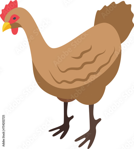Chicken bird icon isometric vector. Farming production. Stable industry
