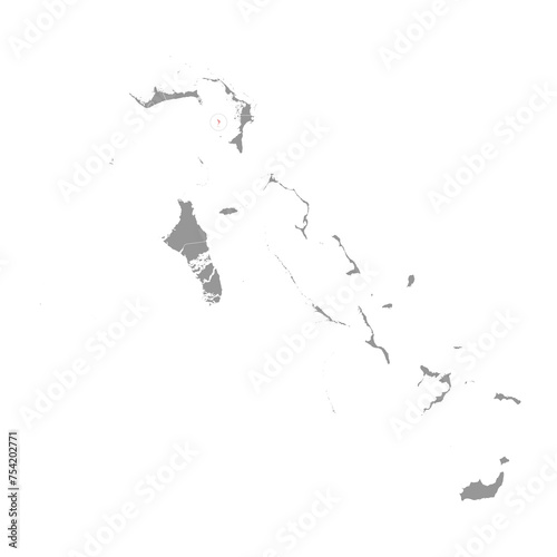 Moores Island map, administrative division of Bahamas. Vector illustration.