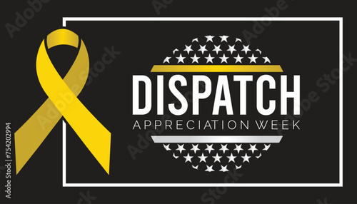 Dispatch appreciation week observed every year in April. Template for background, banner, card, poster with text inscription.