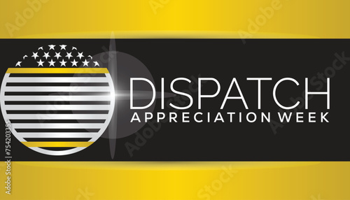 Dispatch appreciation week observed every year in April. Template for background, banner, card, poster with text inscription.
