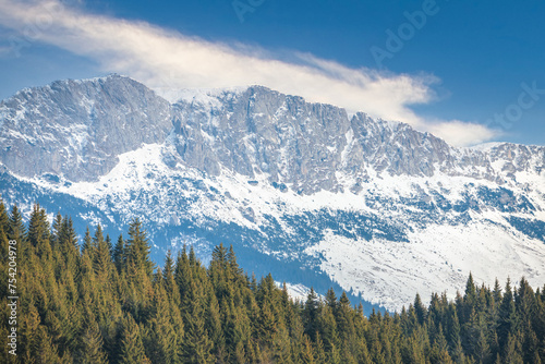 Obraz na płótnie Scenic landscape of Bucegi mountains in the Romanian Carpathians w salonie