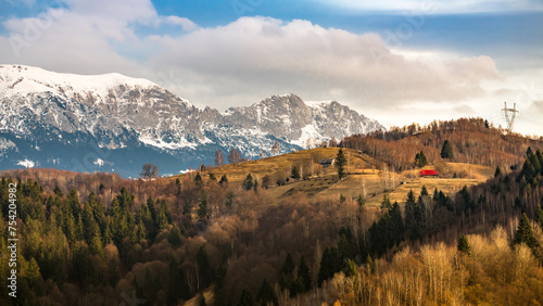 Obraz na płótnie Scenic landscape of Bucegi mountains in the Romanian Carpathians w salonie