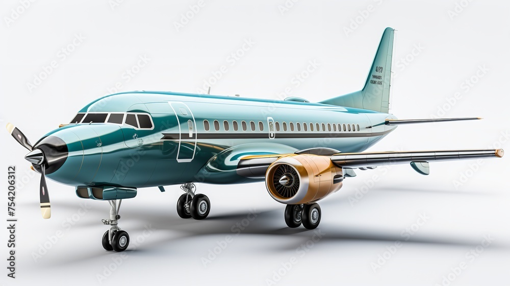 Typical Airplane Isolated on Transparent Background