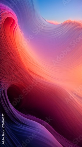 Vibrant waves in purple and red hues elegantly grace the digital canvas 