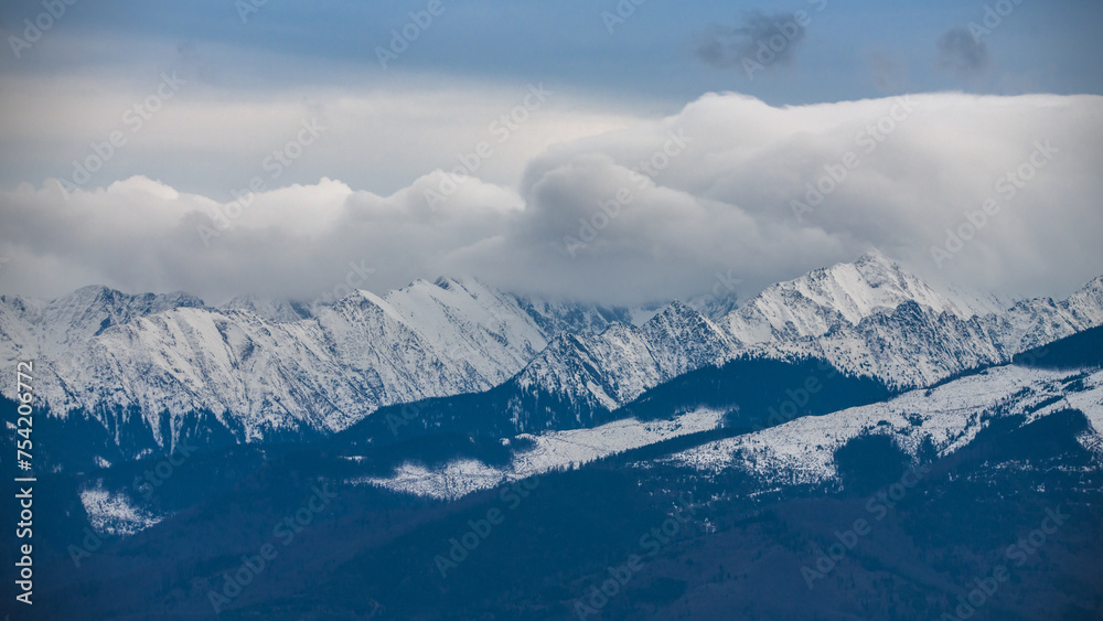 Scenic landscape of Fagaras mountains in the Romanian Carpathians