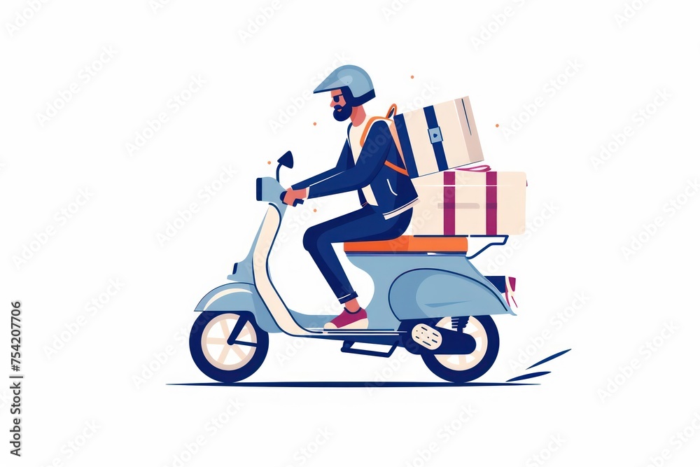 man on a scooter with a package on a scooter