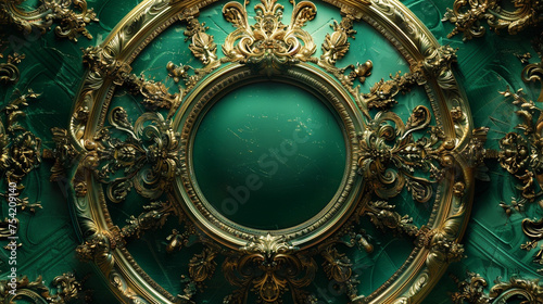 vintage frame on green background