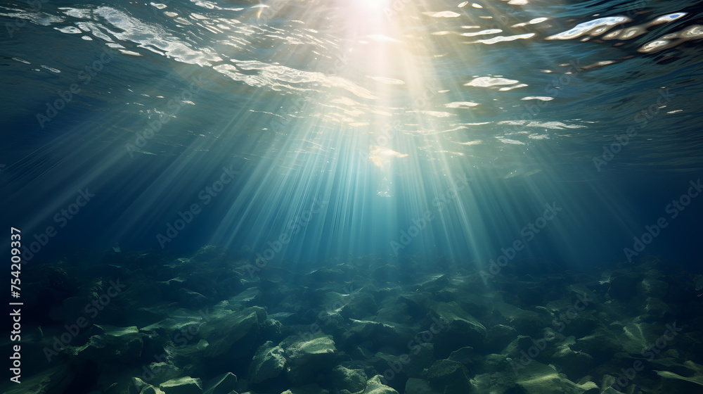 Underwater realistic landscape wallpaper