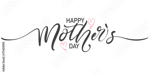Happy Mothers Day lettering . Handmade calligraphy vector illustration. Mother's day card photo