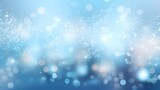 Abstract Christmas background blurred bokeh lights with pastel blue color
