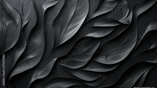 Black monochrome paper abstract background, generative ai