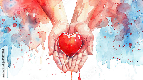  hands holding red blood heart, blood donation, world blood cancer day, leukemia , 28 may, world hemophilia day , 17 april , awareness of blood cancer , september month 