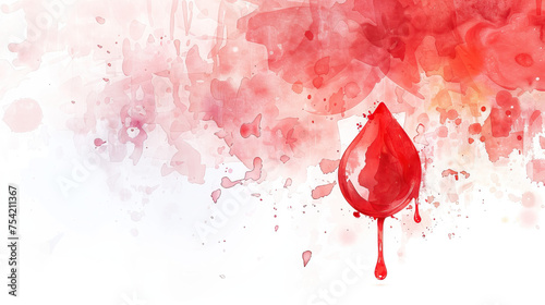 blood drop watercolor illustration,  world blood cancer day, leukemia , 28 may, world hemophilia day , 17 april , awareness of blood cancer , september month 