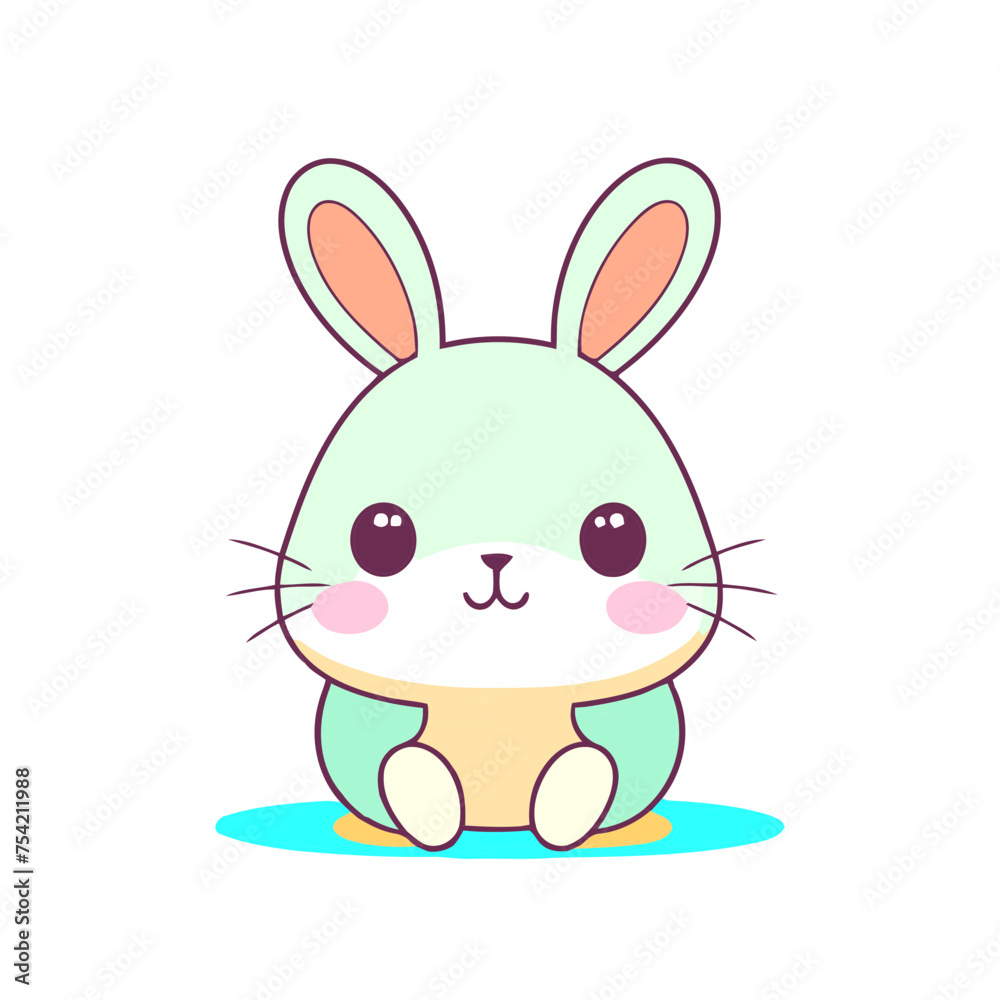 a cute mascot Rabbit logo, simple, vector art, flat design, white background a cute mascot Rabbit logo, simple, vector art, flat design, white background