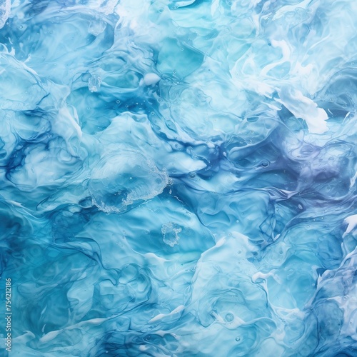A dreamy, fluid abstraction in cerulean blues evokes the depth and motion of the ocean, perfect for tranquil design concepts or as a backdrop with ample space for text.