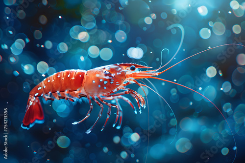Red shrimp swimming in the ocean © Oksana