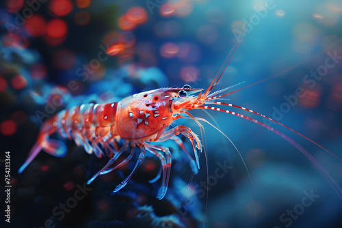 Red shrimp swimming in the ocean © Oksana