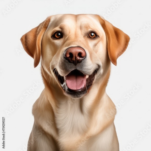 A captivating portrait of a Labrador Retriever on a white background