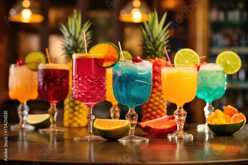 A rainbow of exotic cocktails