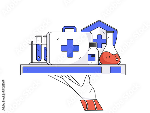 Medical characters fighting the epidemic flat vector concept operation hand drawn illustration 
