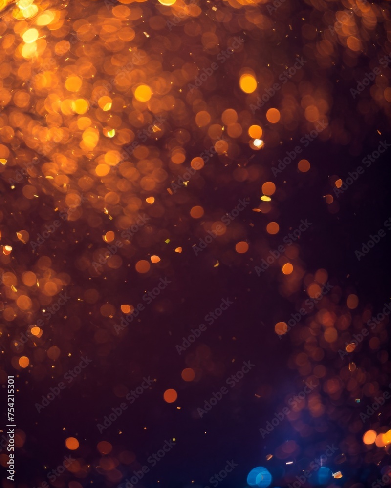 Bold red and orange bokeh lights glimmer in a dim environment 