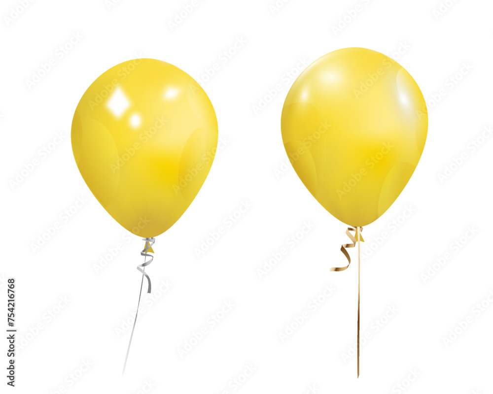 Yellow balloons and golden star confetti for birthday party or balloon festival design. Yellow balloons and golden star confetti for birthday party or balloon festival design.