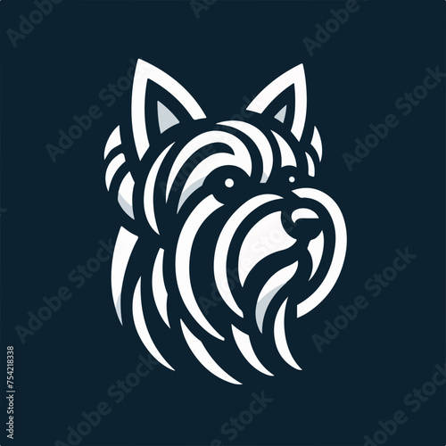 Yorkshire Terrier Charm Adorable Dog Vector Illustration logo icon sticker tattoo.