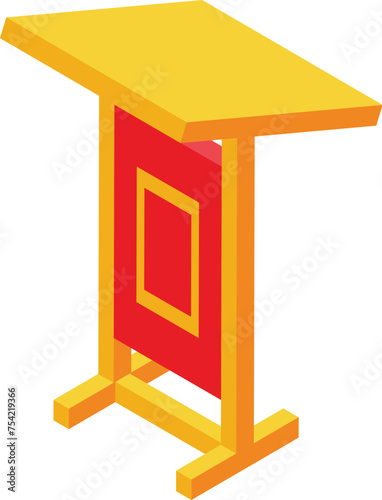 Speaker tribune icon isometric vector. Speech orator podium. Ceremonial debate rostrum