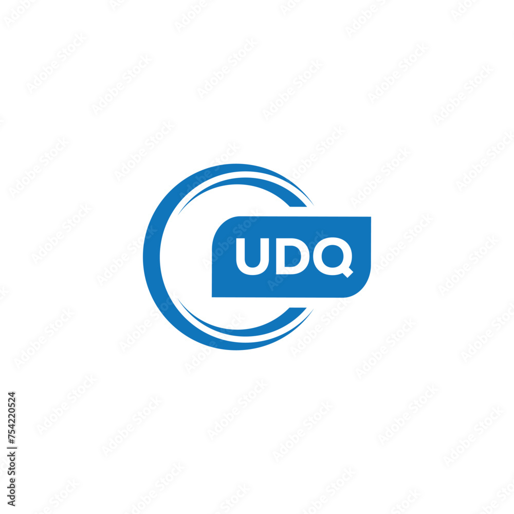modern minimalist UDQ monogram initial letters logo design