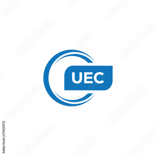 modern minimalist UEC monogram initial letters logo design photo