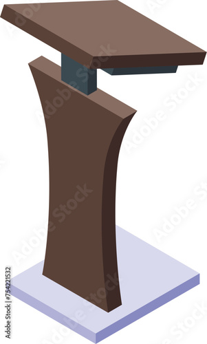 Elevated platform icon isometric vector. Speaker raised tribune. Audience ceremony lectern