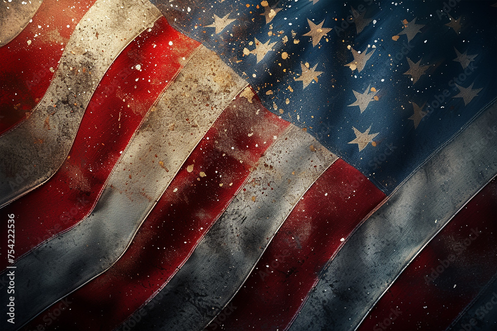 The veterans day text on America flag for holiday concept 3d rendering (1).png - obrazy, fototapety, plakaty 