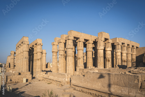 Luxor, Egypt - October 27, 2022. Views of the magical archeological complex of the Luxor Temple
