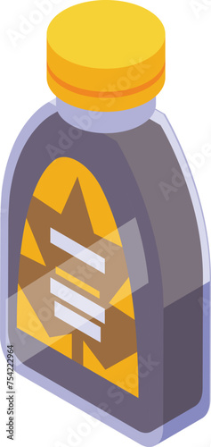 Maple syrup dispenser icon isometric vector. Tree foliage extract. Natural woodland sugary essence