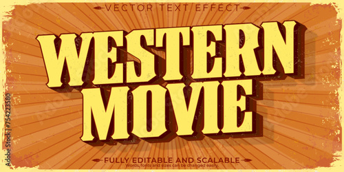 Cowboy text effect, editable western and vintage text style
