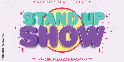 Show comedy text effect, editable music and podcast text style