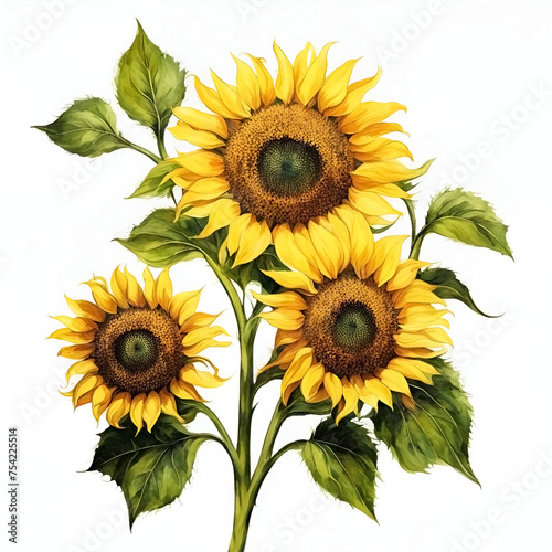 sunflower on a white background.