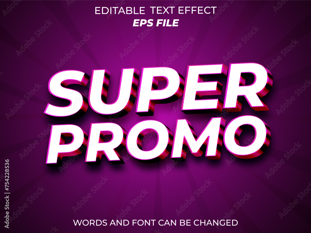 super promo text effect, font editable, typography, 3d text. vector template super promo text effect, font editable, typography, 3d text. vector template