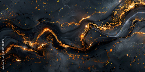 Realistic marble texture with stone and background, A black and gold marble background with a black and gold swirls.