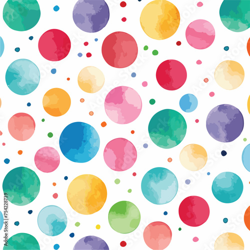 Watercolor seamless pattern with multicolored circle