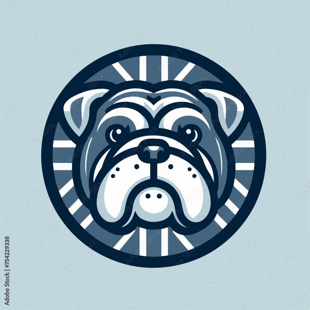Vector illustration head ferocious bulldog mascot, logo icon sticker tattoo. Vector illustration head ferocious bulldog mascot, logo icon sticker tattoo.