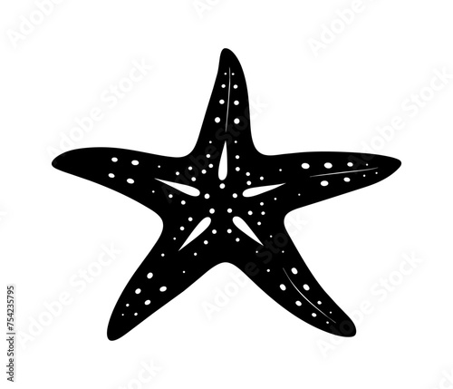 Starfish silhouette. Sea star on white background © Bon_man