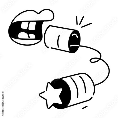 Premium outline icon of verbal feedback 