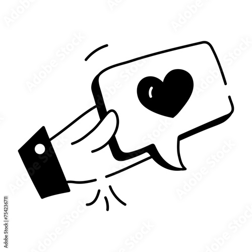 Trendy linear icon depicting lovely feedback 