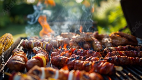A backyard barbeque, capturing the joy of delicious food and shared moments.