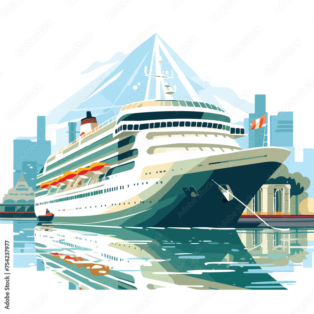 A cruise ship vector illustration