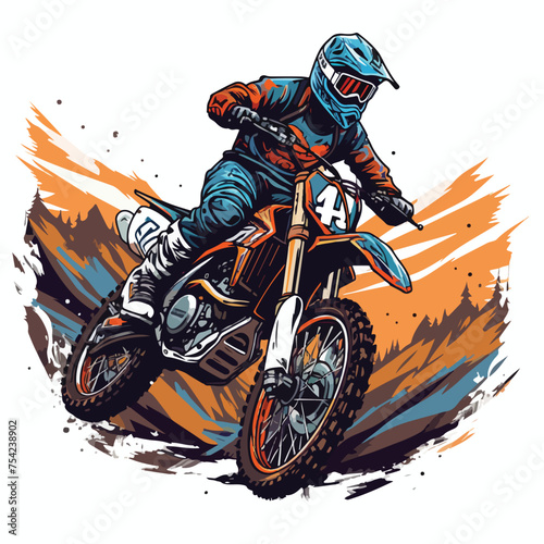 A dirt biking adventure vector illustration