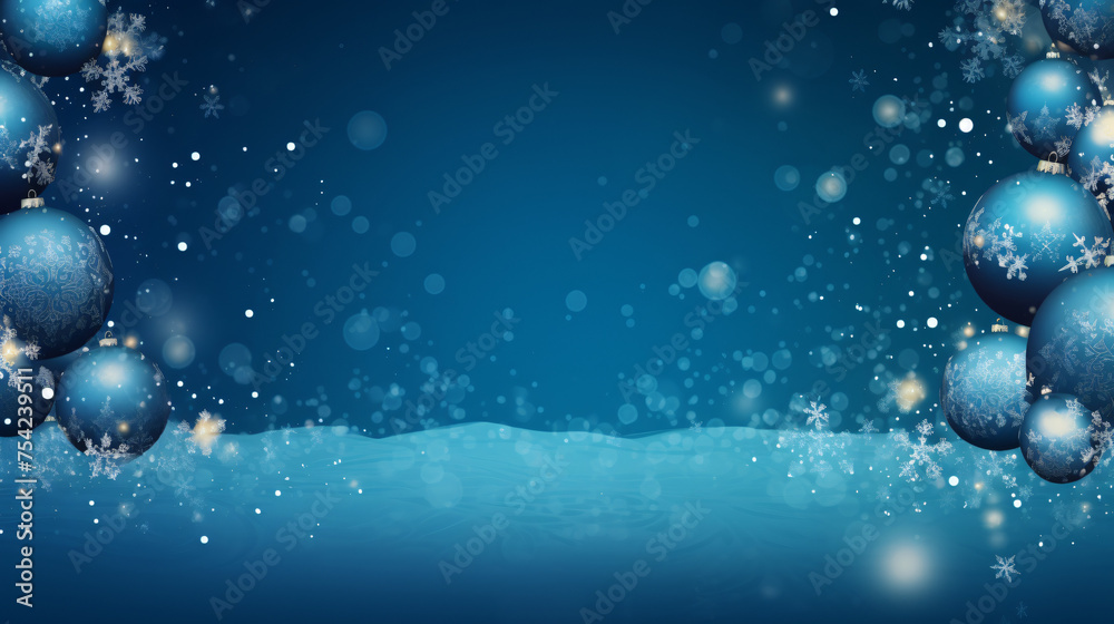 Blue Christmas background . - obrazy, fototapety, plakaty 