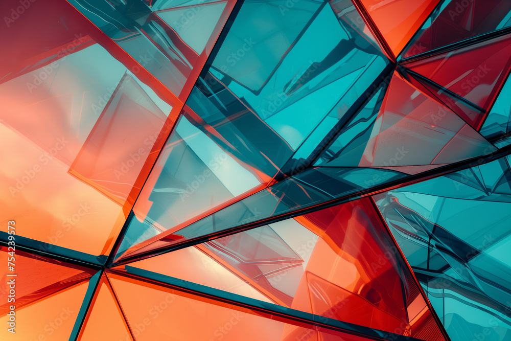 Fototapeta premium geometrical abstract background with blue