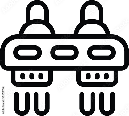 Fly board device icon outline vector. Air jetpack machine. Aquatic sport hobby